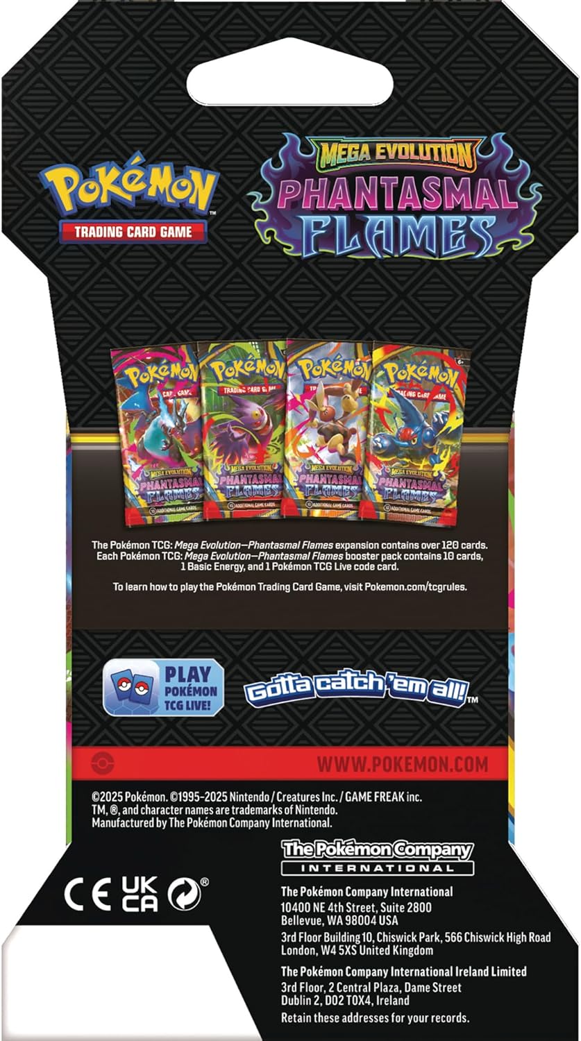 Pokémon TCG: Mega Evolution - One Phantasmal Flames Sleeved Booster Pack (English)