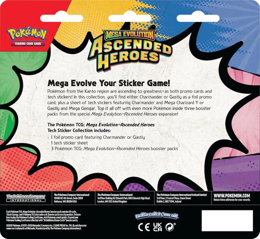 Pokémon - Trading Card Game: Mega Evolution - Ascended Heroes Tech Sticker Collection- Gastly