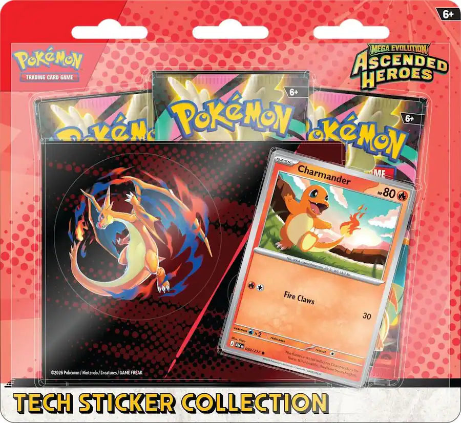 Pokémon - Trading Card Game: Mega Evolution - Ascended Heroes Tech Sticker Collection- Charmander