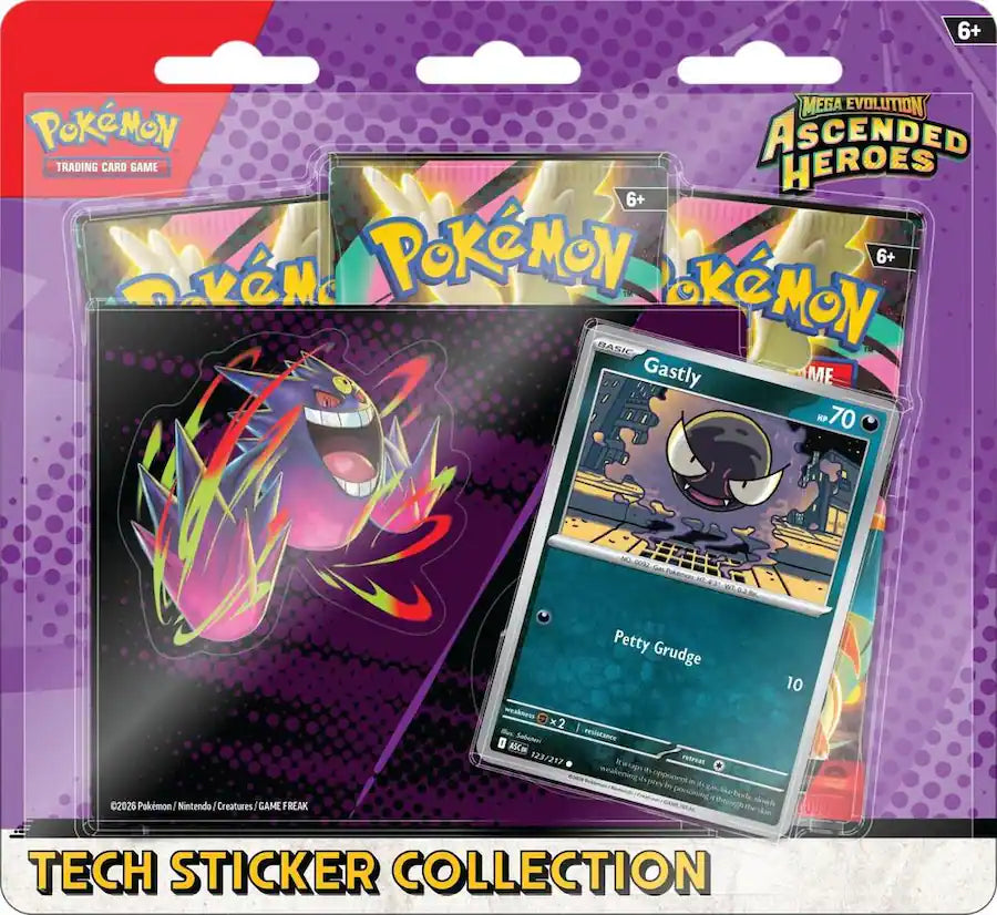 Pokémon - Trading Card Game: Mega Evolution - Ascended Heroes Tech Sticker Collection- Gastly